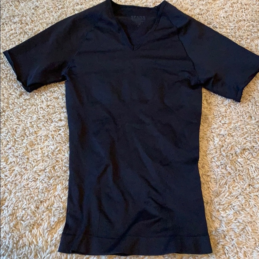 Spanx short sleeve top size large black